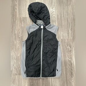 REI Black/Gray Vest with Hoodie size M (10-12)